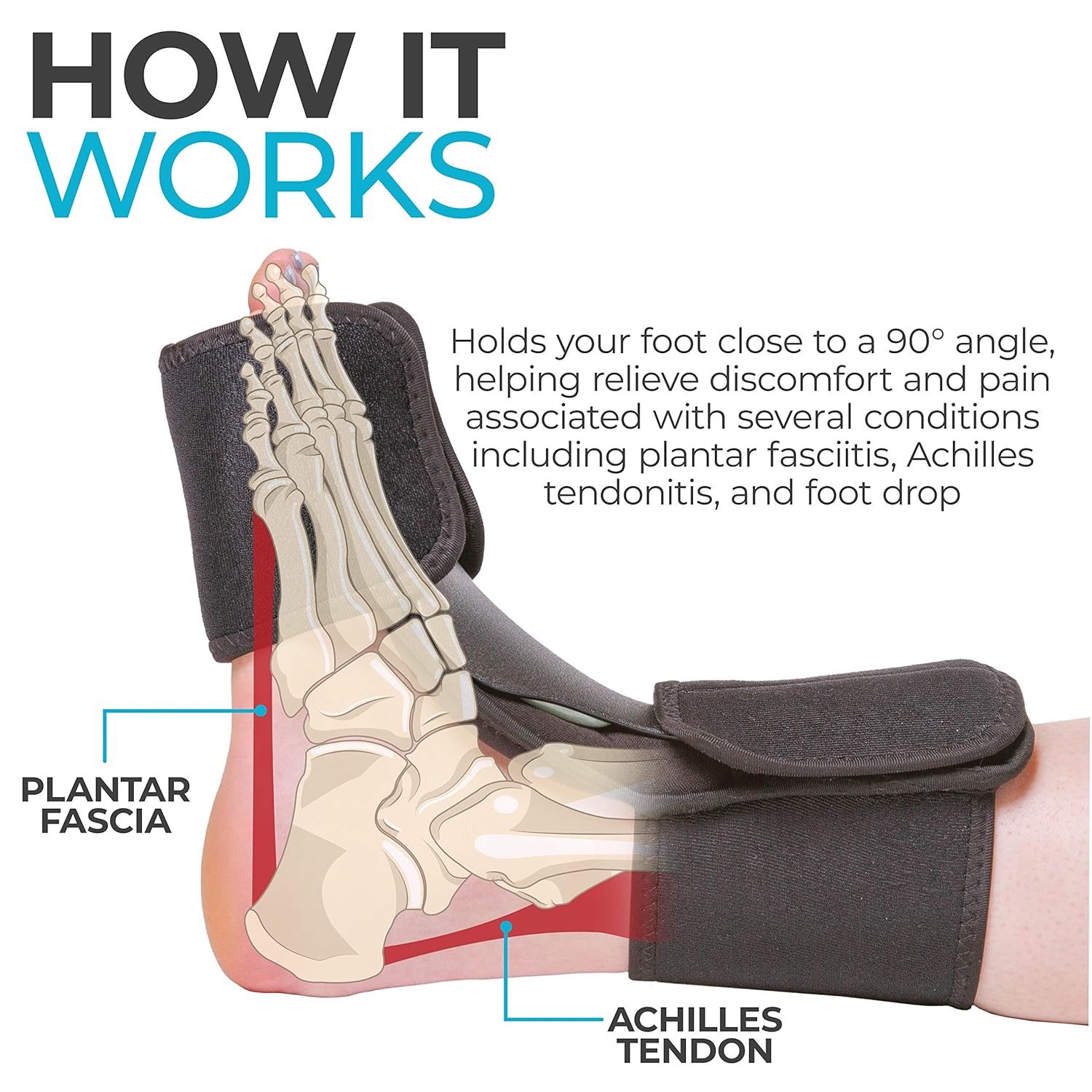 BraceAbility Sleeping Stretch Boot Tendon and Calf Stretching Small