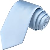 Branduce 3.15"（8cm） Mens Solid Satin Tie Pure Color Necktie for Business and Wedding + Gift Box