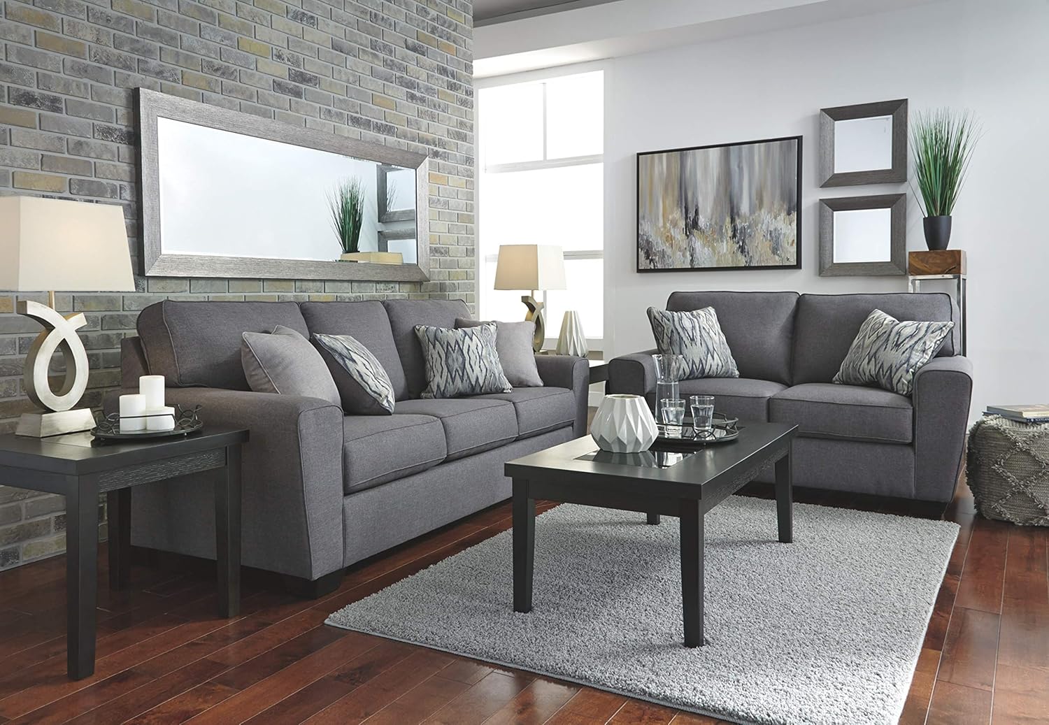 Signature Design by Ashley - Denja Occasional Table Set - Includes Cocktail Table & 2 End Tables, Dark Brown: Furniture & Decor