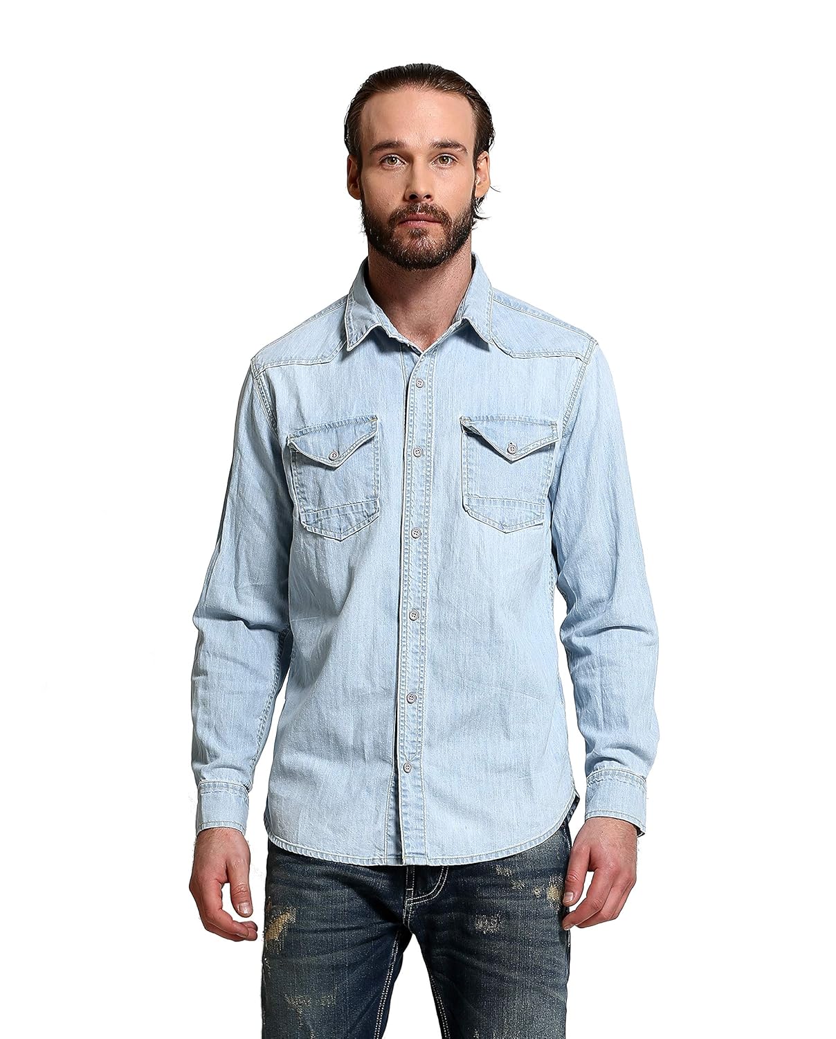 ice blue denim shirt