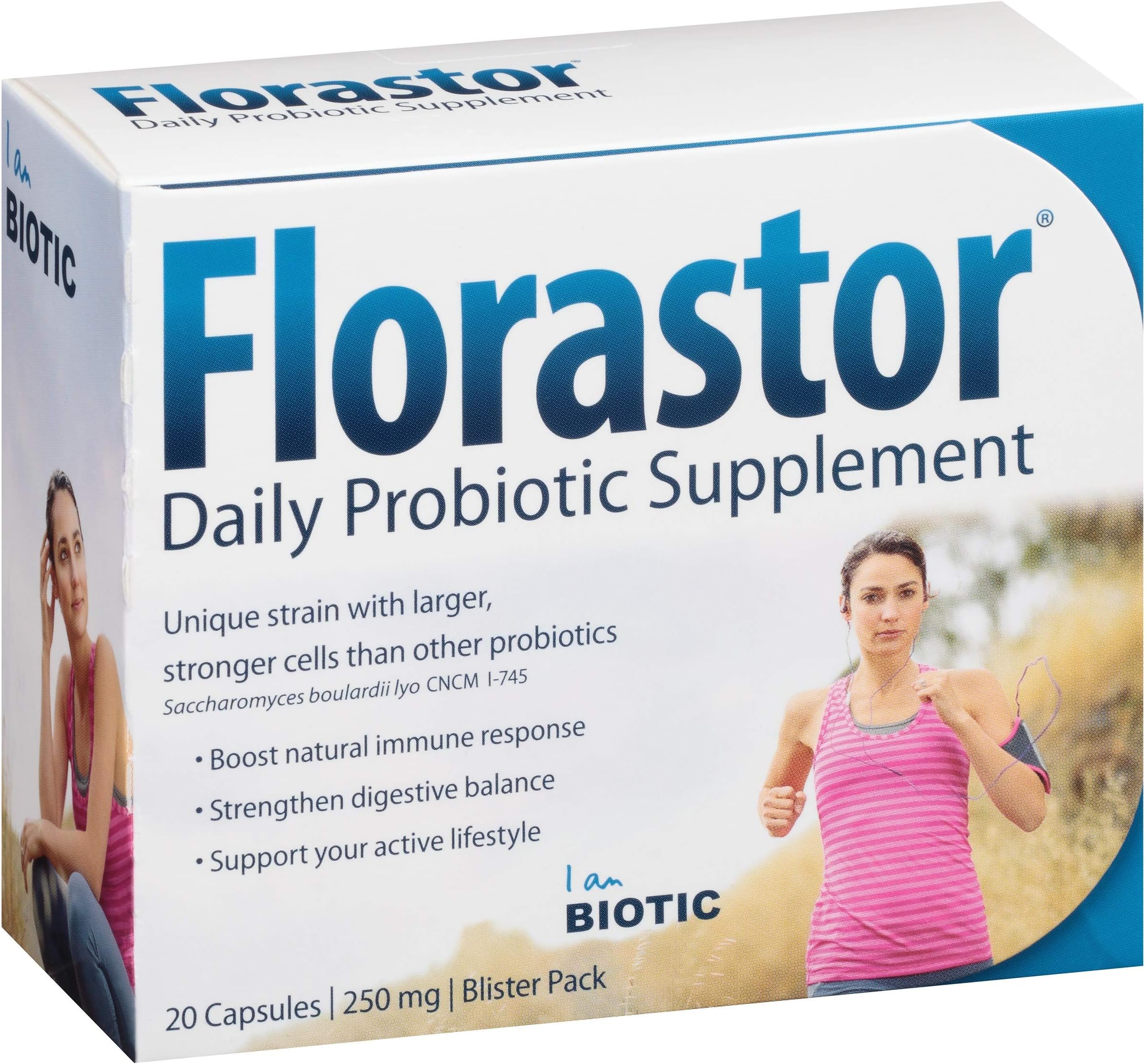 Florastor Probiotic for Intestinal Health 250 Milligrams  20 Capsules Pack of 3 (PACKAGING May Vary)