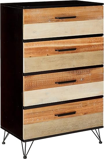 Amazon Com Benjara Benzara Wooden Chest With Triple Bar Metal