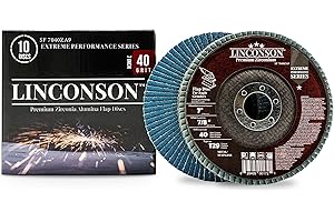 LINCONSON 10 Pack 7 Inch 40 Grit Zirconia Abrasive Grinding Wheel and Flap Sanding Disc for Metal & Stainless Steel 7/8" Arbor T29 Conical (SF 7040ZA9)-Extreme Performance Series