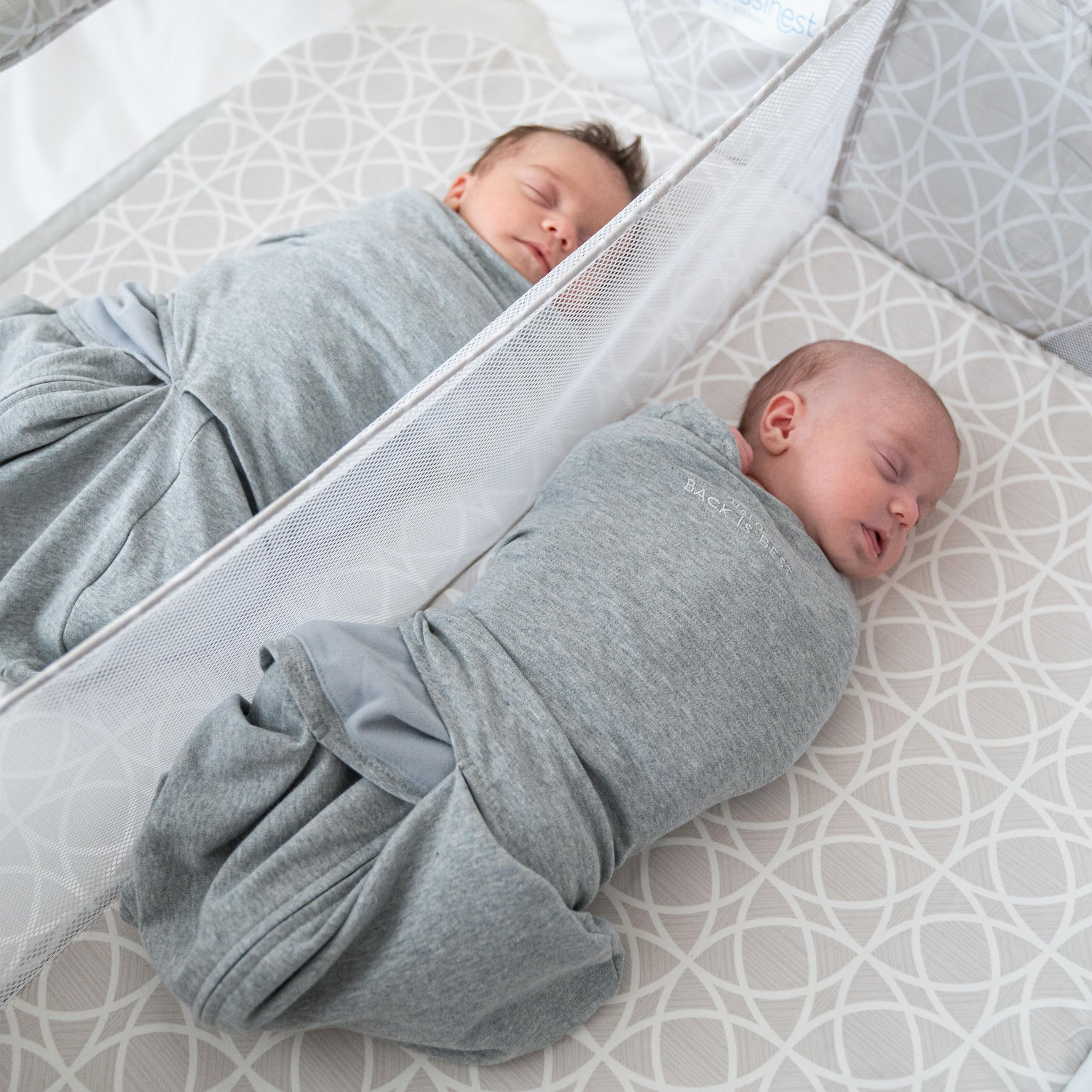 HALO BassiNest Twin Sleeper, Bedside Double Adjustable, Soothing Center with