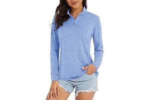 MAGCOMSEN Women's 1/4 Zip Shirts UV Sun Protection Pullover Long Sleeve Quick Dry Workout Hiking Athletic Shirts
