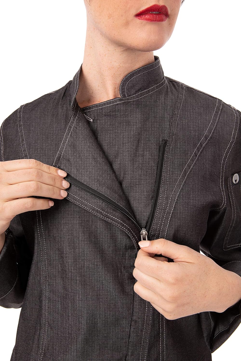 Chef Works Women's Gramercy Denim Chef Coat: Clothing