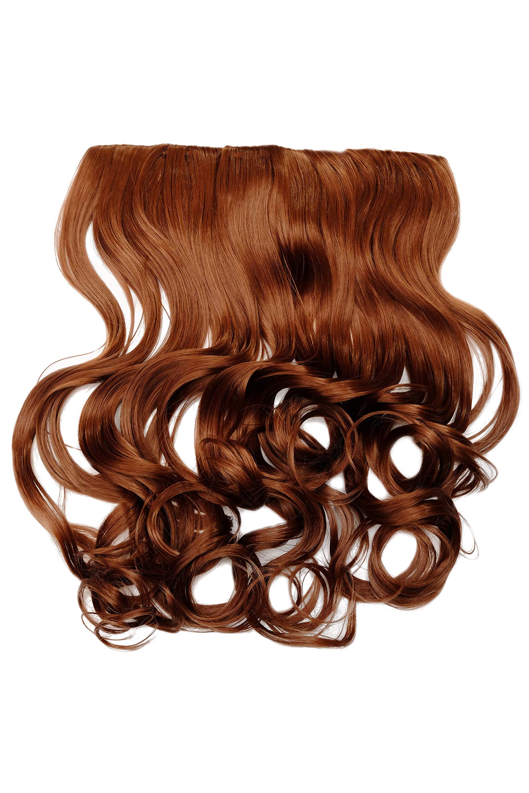 WIG ME UP - WH5008-180C-30 Hairpiece Halfwig (half wig) 5 micro clip Clip-In Extension heat resistant long curled curls light copper brown