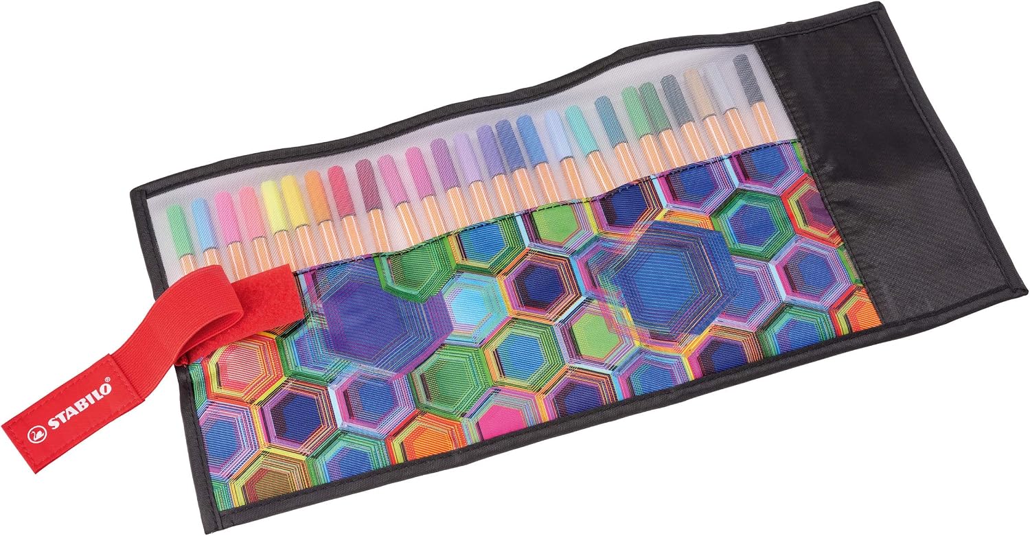 STABILO Fineliner point 88 - ARTY - Rollerset of 25 - Assorted colours, Multicolor, 25 count (Pack of 1) - Image 3