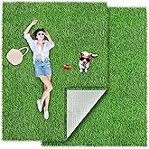 Drydiet 2 Pcs 5 x 3 ft Fake Grass Decor Indoor Outdoor Dog Mat Grass Carpet Green Realistic Camping Rug Tent Turf Carpet for Fairy Garden Accessories Yard Dollhouse Landscape