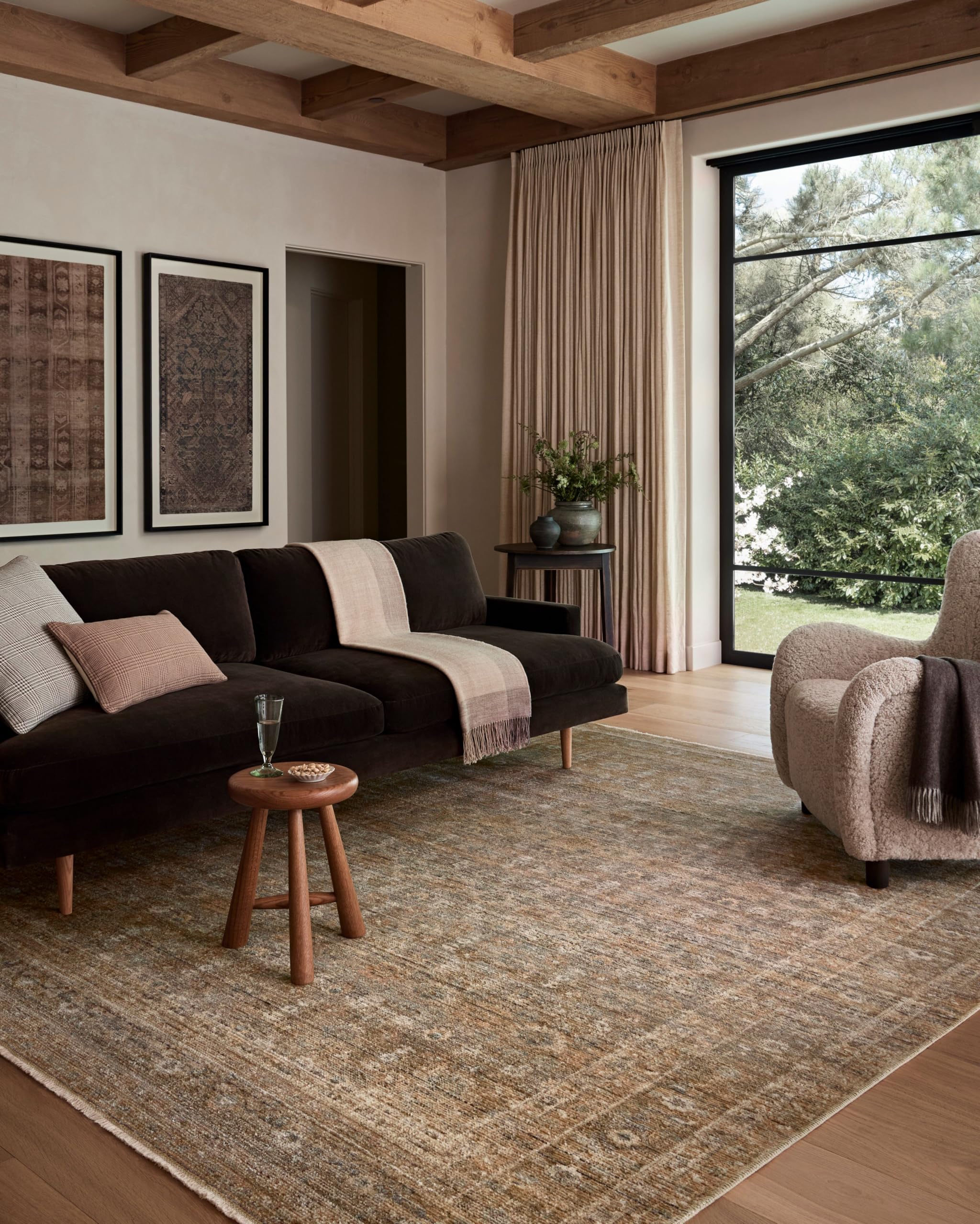 Photo 1 of **MAJOR DAMAGE**
 Amber Lewis Molly Collection MOL-06 Gold/Blue 7'-10" x 10' Low Pile Area Rug