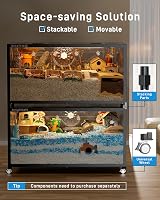 Hamster Cage 3.0 Large 120x60x62 cm Stackable 0.72m2 Black view 4
