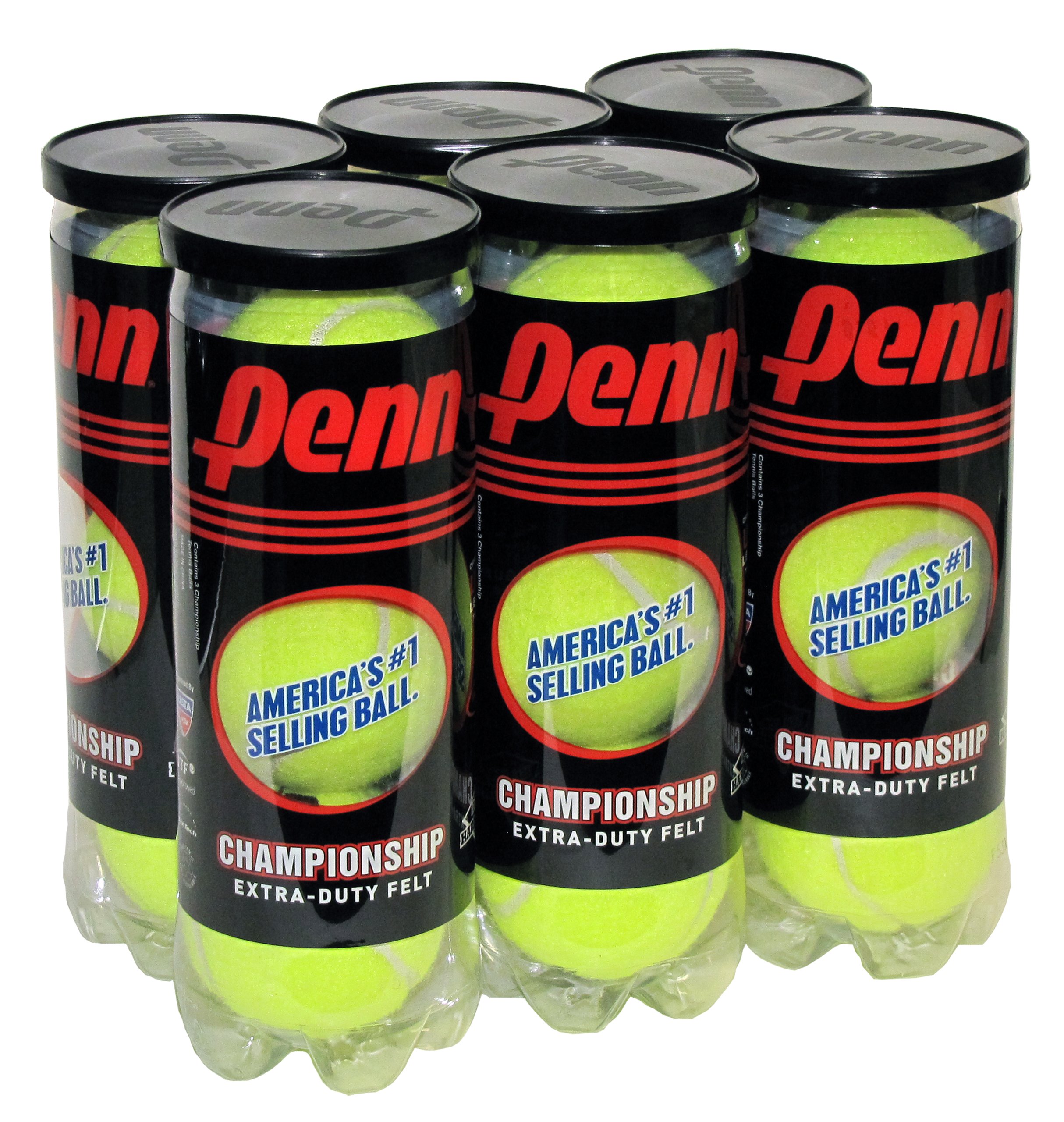 Galleon Penn Championship Extra Duty Tennis Balls, 6 Can Pack, 18 Balls