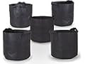 247Garden 5-Pack 7 Gallon Grow Bags /Aeration Fabric Pots w/Handles (Black)