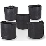 247Garden 5-Pack 20 Gallon Grow Bags /Aeration Fabric Pots w/Handles (Black)