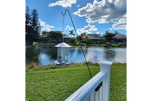 Hold It Mate Long Hook Kits Ideal for Bird Feeders, Lighter Flower Baskets, Chimes, etc. for Vertical Spindled Deck Railings Only (34" Upright) Heavy Duty Hanger