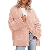 PRETTYGARDEN Women's 2026 Oversized Cardigan Sweaters Trendy Chunky Knit Long Sleeve V Neck Button Down Fall Winter Outfits