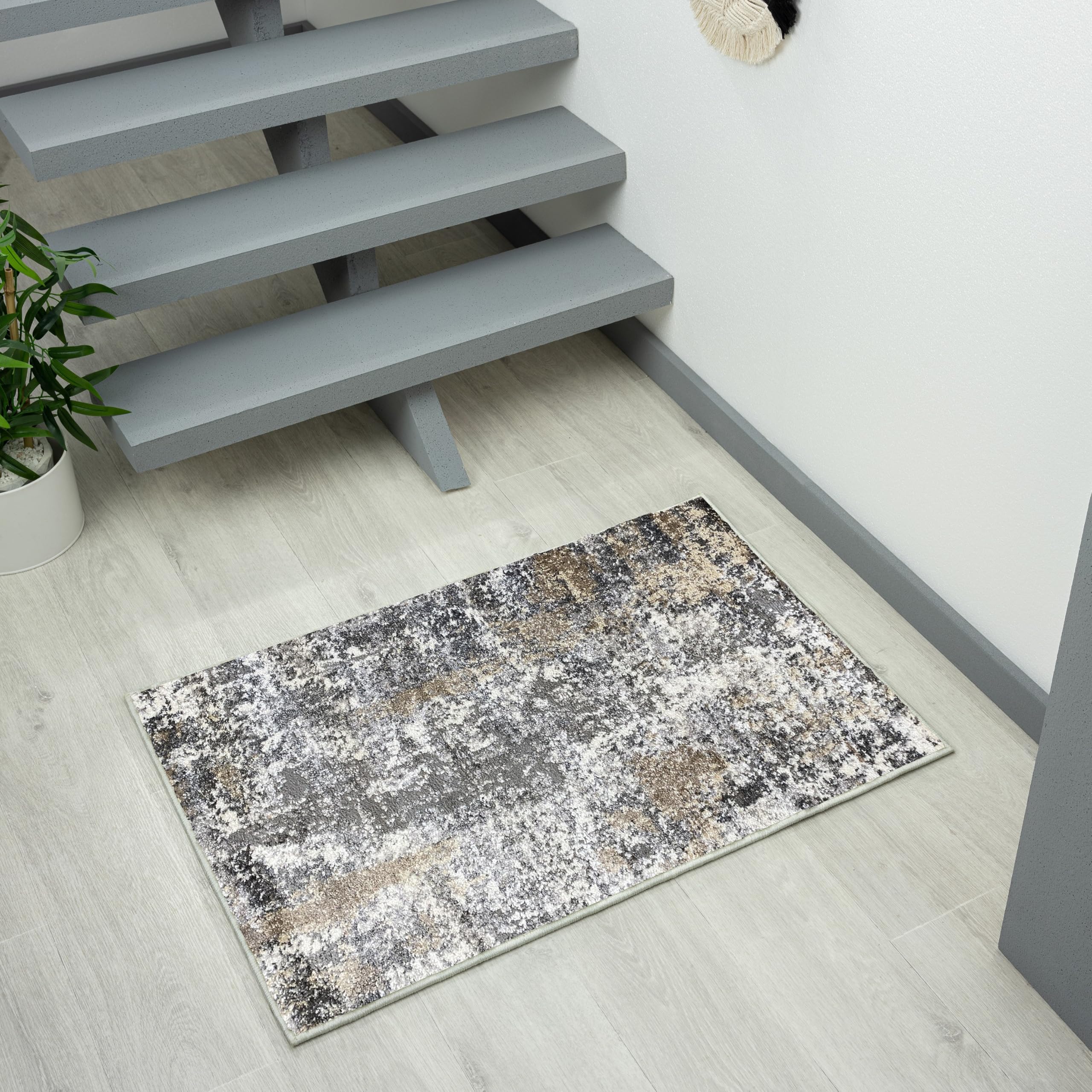 LUXE WEAVERS Euston Collection 7679 Grey 2x3 Abstract Area Rug Image