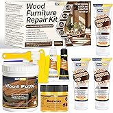 Wood Repair Kit, Wood Furniture Repair Kit, Wood Filler, Wood Putty and Beeswax- Repair Scratch, Stains, Cracks, Discoloratio