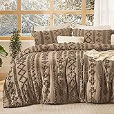 Bedsure Tufted Boho Comforter Set California King Size - Light Brown Boho Bed Set, GentleSoft™ 3 Pieces Farmhouse Shabby Chic Embroidery Bedding, Gifts for Woman, Jacquard Comforter for All Seasons