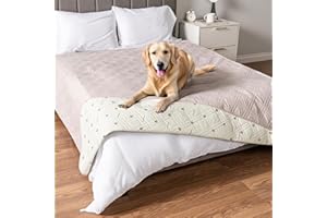 PetAmi Waterproof Dog Bed Cover, Reversible Furniture Protector for Cats & Dogs, Washable Blanket for Couch Seat, 102x82 Beige