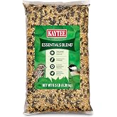Kaytee Essentials Blend Wild Bird Seed Mix, 9.5 Pounds | Less mess, bird food for outside wild birds, no milo, black oil sunflower seeds for birds