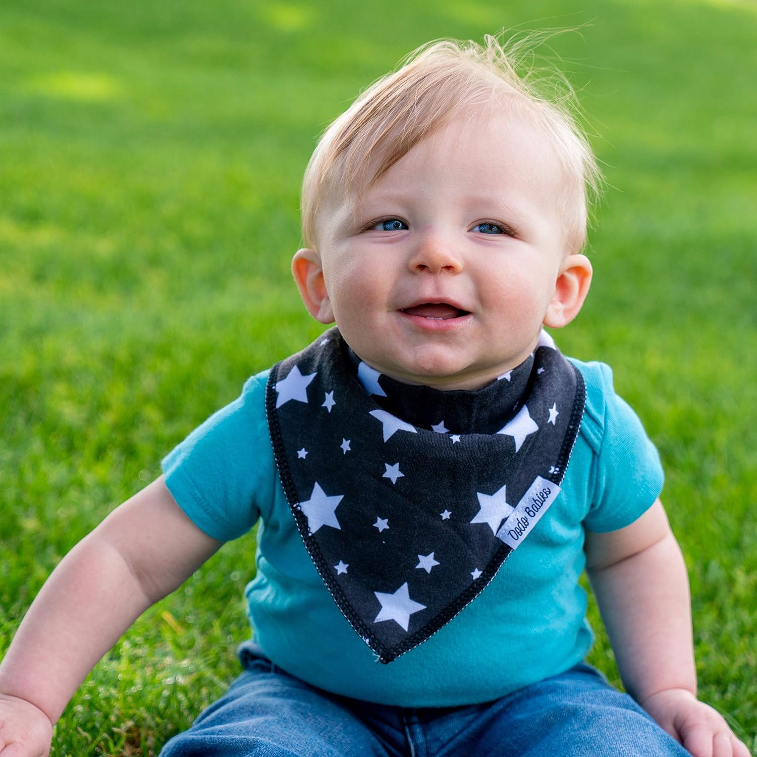 Dodo Babies Baby Bandana Drool Bib Set - 4pc Infant Bibs with 2 Pacifier Clips, Binky Case, Gift-Ready Bag - Soft Absorbent Cotton with Polyester Back - Adjustable Buttons to Fit 3-24 -Month Old Boys: Baby
