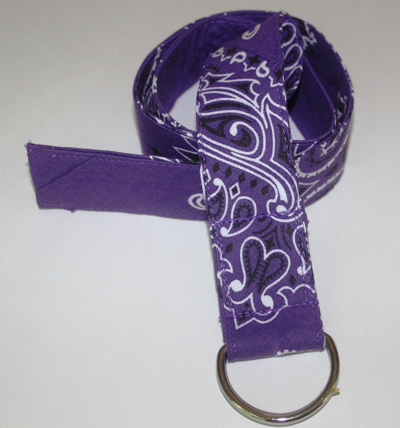 Bandana Dring Belt made with actual Bandanas. Purple. Small. Handmade