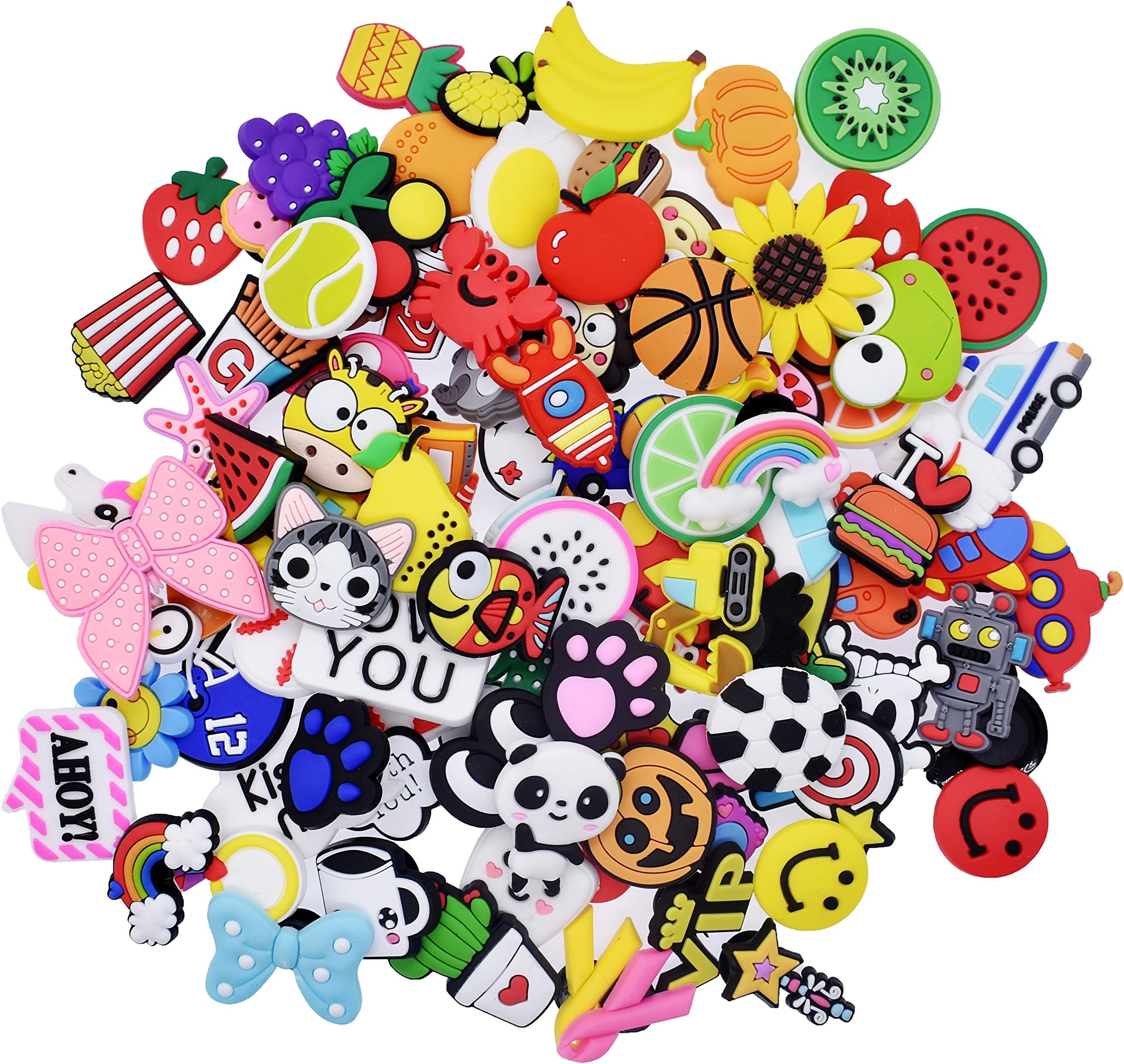 40,60,100,110,150pcs Shoes Charms Fits for Shoes Wristband Bracelet Party Girls Boys Gifts