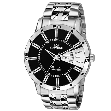 Black Day And Date Chain Mens Watch -1204