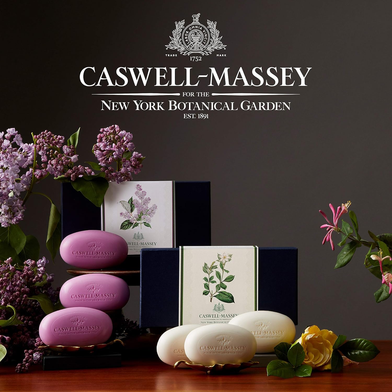 Caswell-Massey Gardenia Scented Women's Bar Soap - Set of Three Soap Bars, 3.25 oz each Triple Milled Luxury Bath Soap - NYBG Collection - Made In USA : Beauty