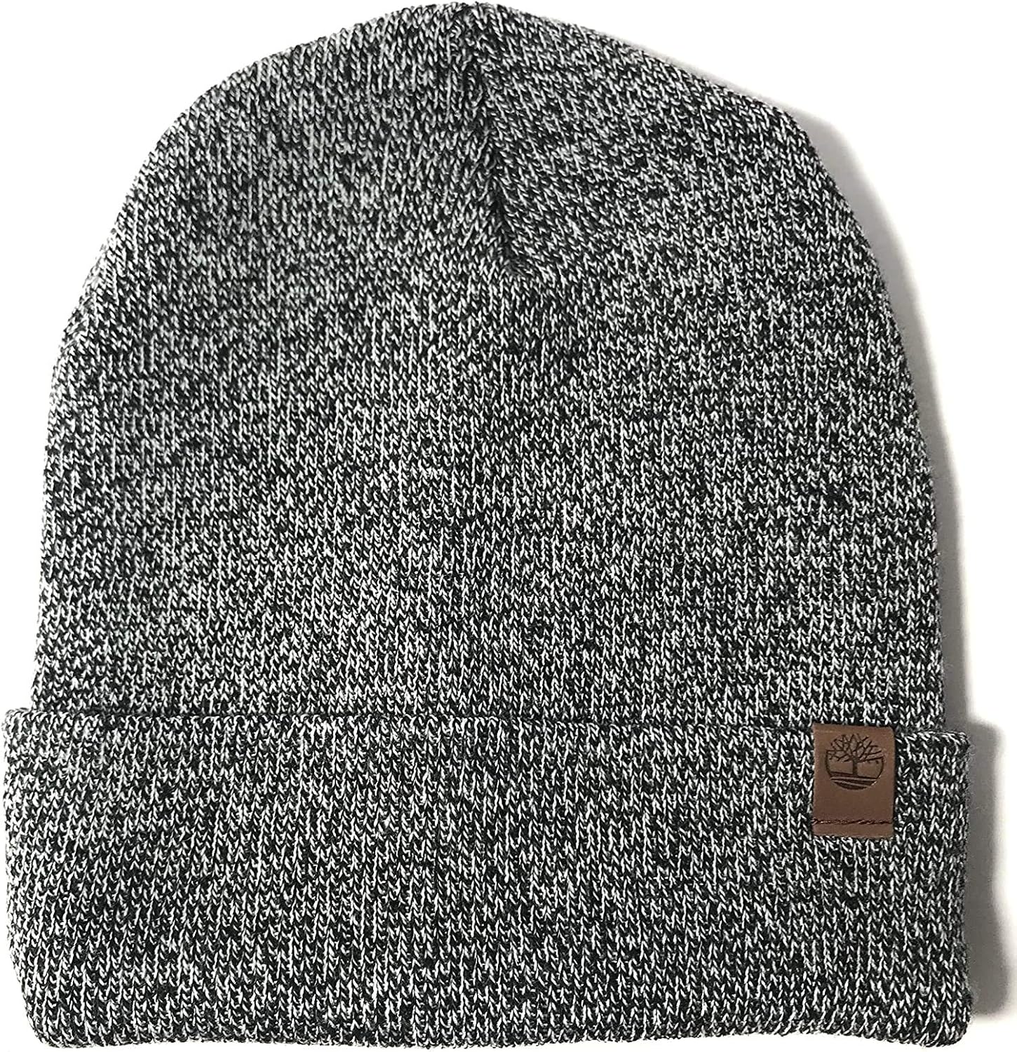 Timberland Men's Marled Cuffed Beanie Watch Hat Black/Grey at Amazon