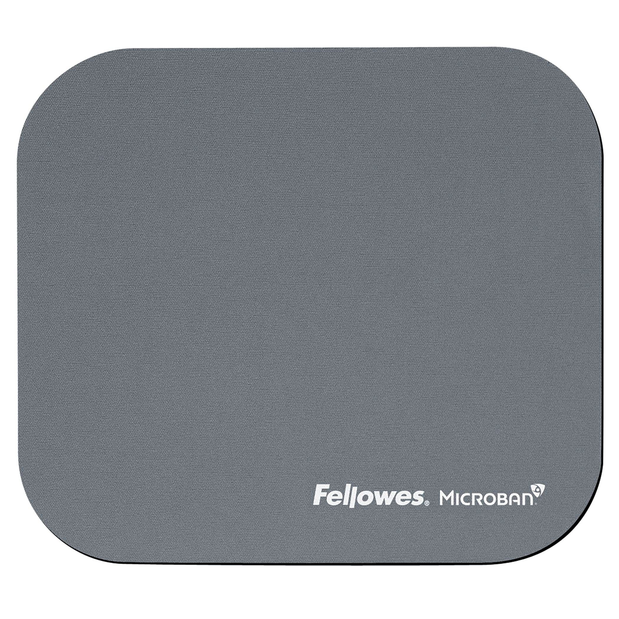 Fellowes Mouse Mat with Non-Slip Rubber Base - Mouse Pad with Antibacterial Protection - Suitable for Both Optical and Laser Mice - 199 x 232 x 2mm - Silver