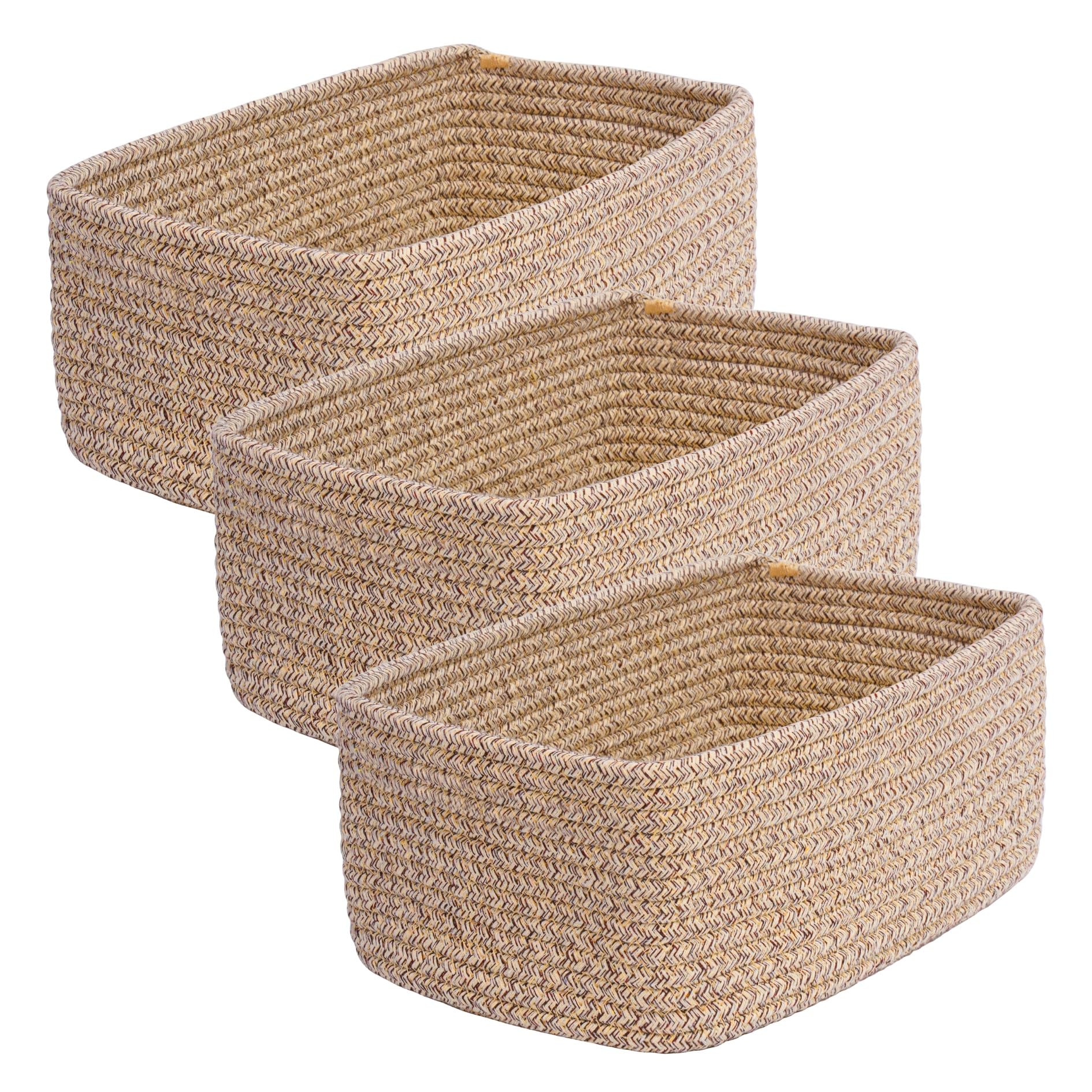 Photo 1 of QFLQFL Small Woven Storage Basket,Medium Storage Basket,Mini Cotton Rope Basket,For Shelves,Nursery,Office,Bathroom,And More–Perfect For Organizing&Décor