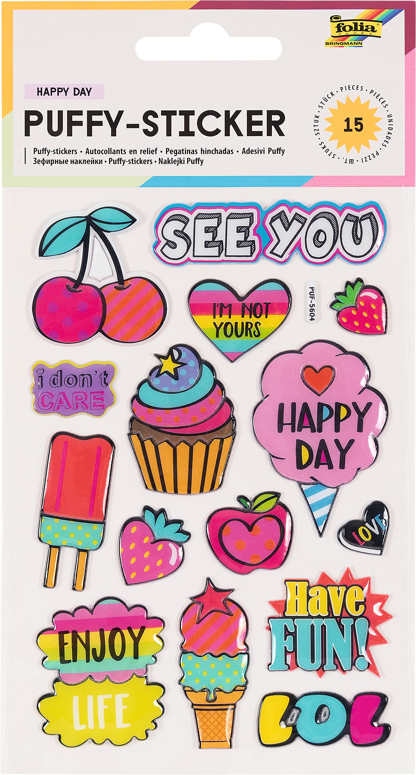 Puffy - Stickers IV - Pack of 15 - Great for embellishing Card Making, Scrapbooking and Scrapbooking