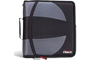 Case-it The Dual 2-in-1 Zipper Binder - Two 1.5 Inch D-Rings - Includes Pencil Pouch - Multiple Pockets - 600 Sheet Capacity 