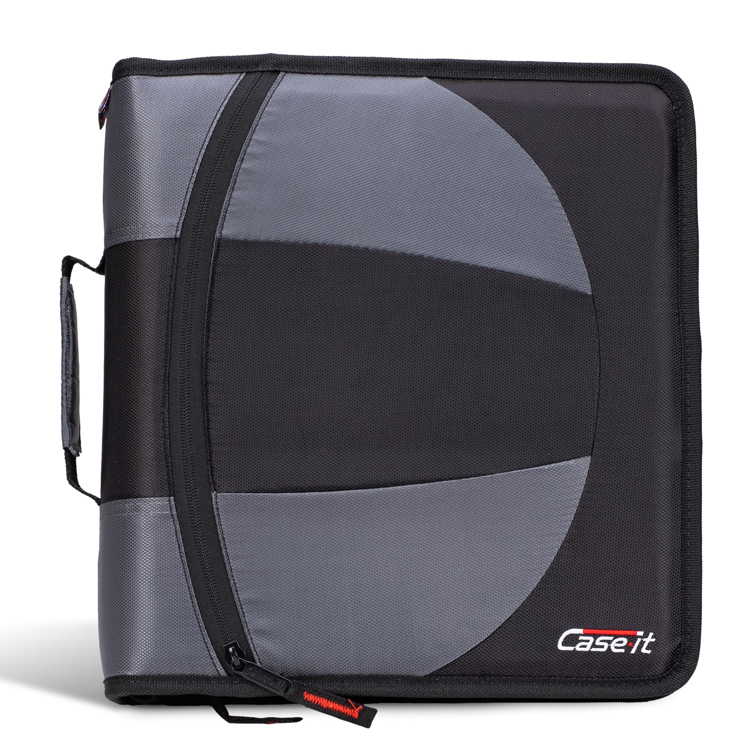 Photo 1 of Case-it The Dual 2-in-1 Zipper Binder | Two 1.5-Inch D-Rings, 600 Sheet Capacity, Pencil Pouch & Multiple Pockets | School & Office Organizer with Shoulder Strap | Dual-101 Jet Black