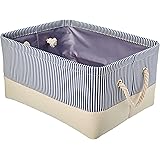 Amazon Basics Fabric Storage Basket Container with Rope Handles, Medium
