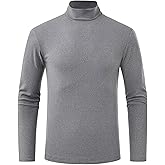 Mens Turtleneck Shirts Long Sleeve Thermal Undershirts Stretch Slim Fit Basic Tops