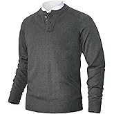 Pioneer Camp Men's Henley Knit Sweater Long Sleeve Button Pullover Sweaters Casual Lightweight Slim Fit Henley Sweaters