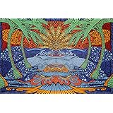 Sunshine Joy 3D Epic Tropical Paradise Surf Wave Palm Tree Tapestry Tablecloth Beach Sheet Wall Art Huge 60 x 90 Inches - Classic