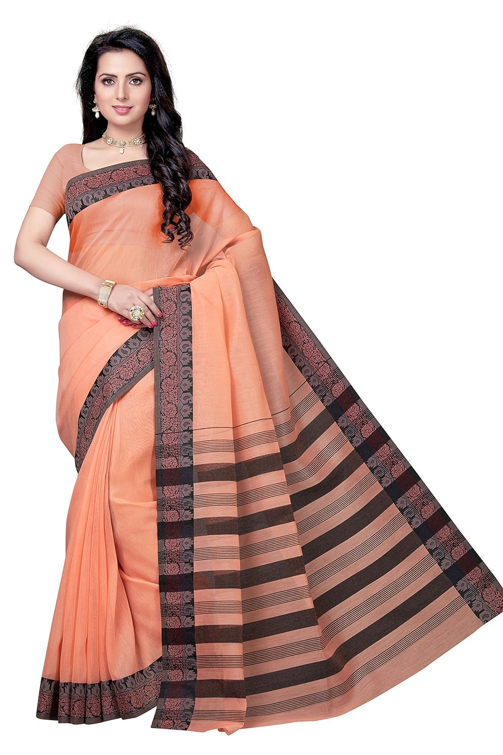 rani saahiba poly cotton solid saree