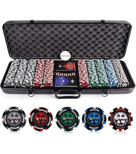 Versa Games 500 Poker Chips, Poker Chip Set - Outlaw, 500 Piece
