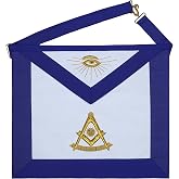 MasonicHub Past Master Apron 100% Lambskin White Leather Hand Embroidered Past Master Apron