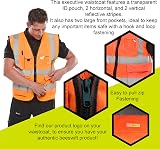Beeswift EXECUTIVE HI VIZ WAISTCOAT ORANGE XL High Visibility Vest view 2