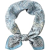 100% Pure Mulberry Silk Square Scarf-27''x27"Lightweight Hair Scarves Headscarf Night Sleeping with Gift Packed