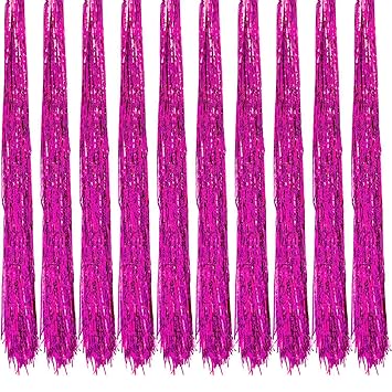 Oblique Unique 10x Lametta Glänzend 100cm Für Weihnachtsbaum Baumschmuck Weihnachtsdeko Weihnachten Party Feier Deko Silber Gold Weiß Schwarz Pink