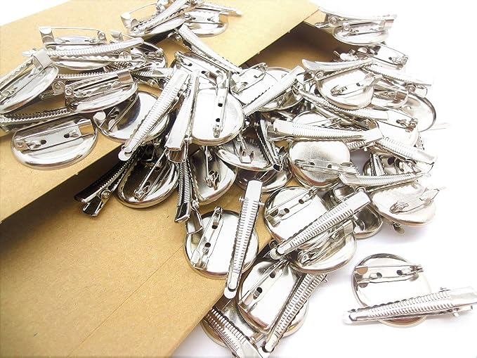 Amazon ぴぴっと コサージュ用ピン 2way クリップ付き コサージュ ブローチ ピン 台座 Diy アクセサリー 業務用 ハンドメイド 制作 金具 直径28mm 40個 アクセサリーパーツ 通販