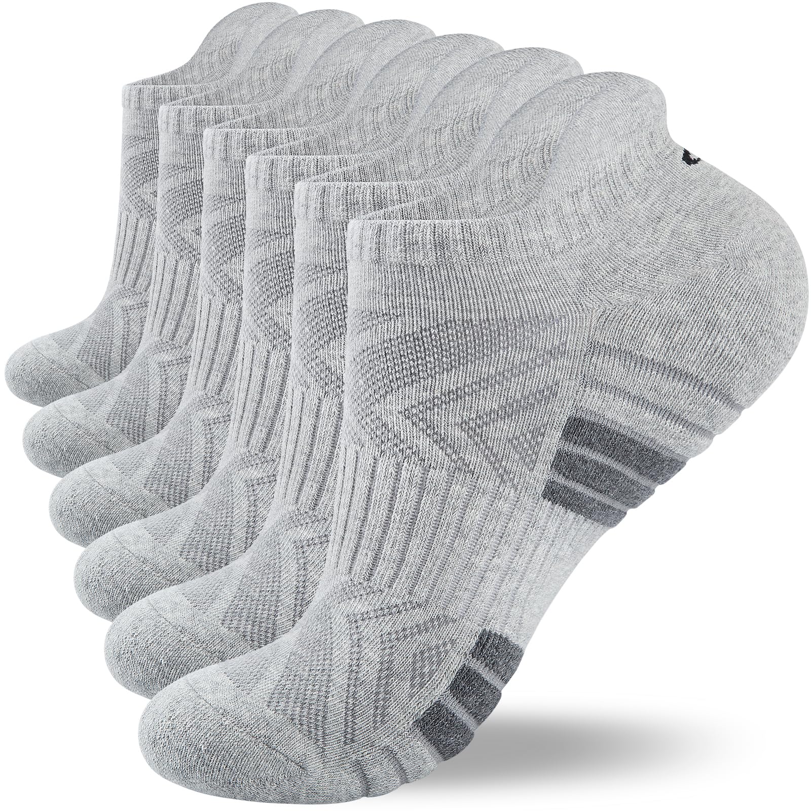 Lapulas Ankle Socks Thick Cushioned Trainer Mens Sports Cotton Running Women Low Cut Breathable Athletic Sock (6 Pairs) — image 1