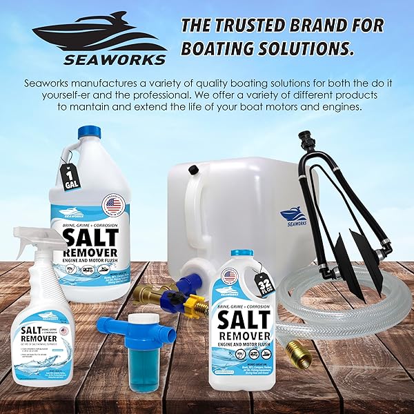 SEAWORKS BOAT SALT REMOVER ENGINE AND MOTOR FLUSH (QUART)