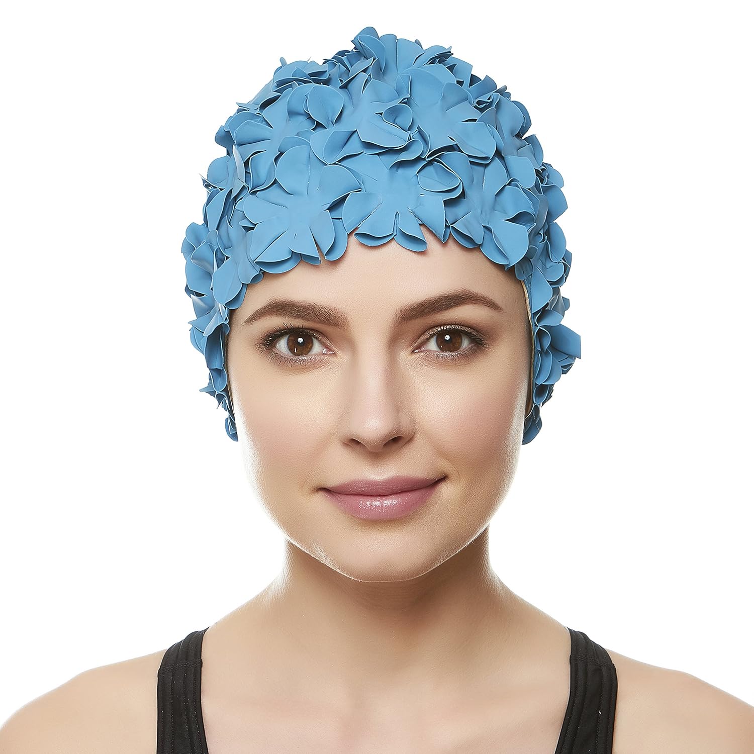 Retro Style Vintage Bathing Cap Swimming Hat for Long and Short Hair Beemo Floral Petal Swim Cap